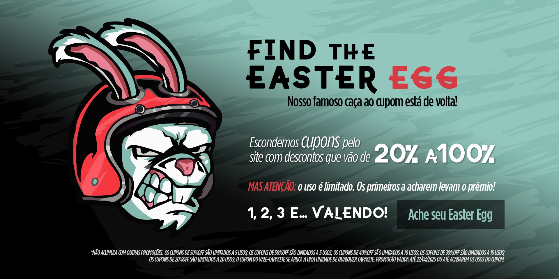 Cupons de 20% a 100%OFF na Páscoa