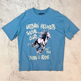 Camiseta Oversized Urban Born To Ride Azul
