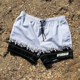 Short ByUrban Ripstop Flames Preto e Branco