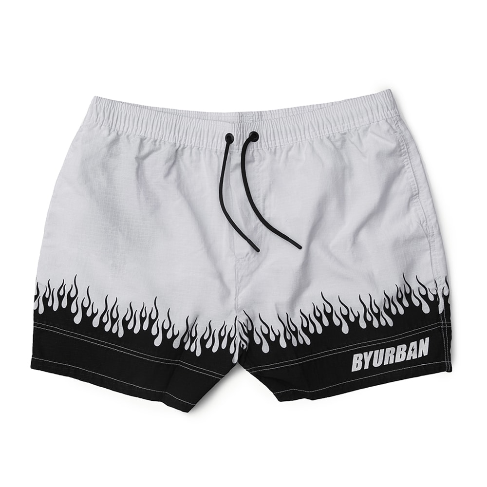 Short ByUrban Ripstop Flames Preto e Branco