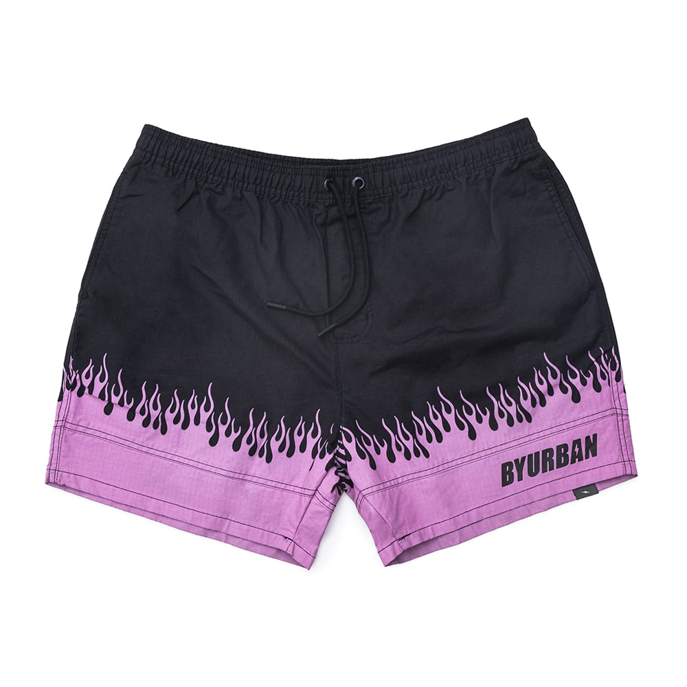 Short ByUrban Ripstop Flames Preto e Branco